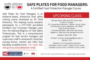 Cover photo for March Food Safety Managers Training