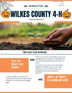 Cover photo for Wilkes County September / October 4-H Newsletter