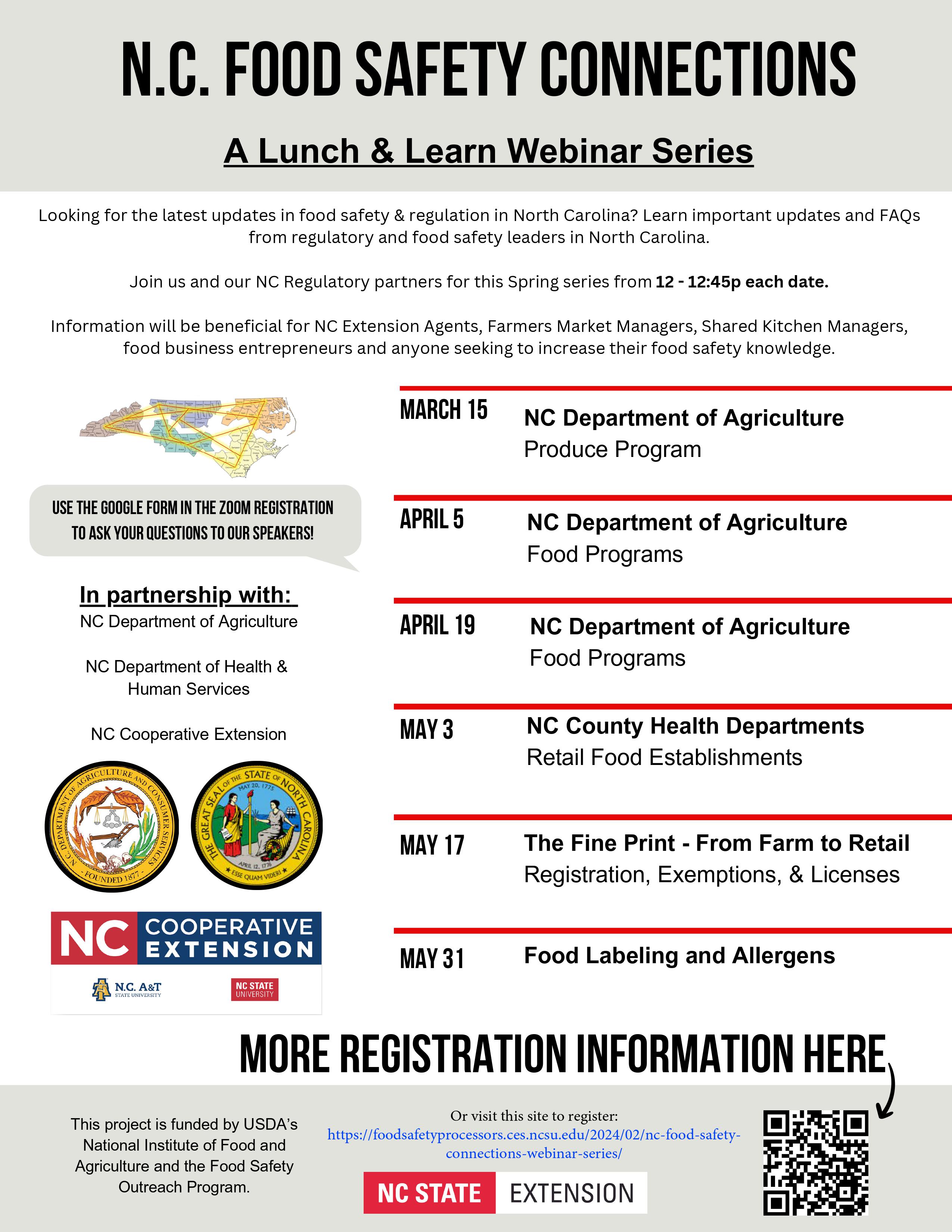 NC Food Safety Connections Webinar Flyer